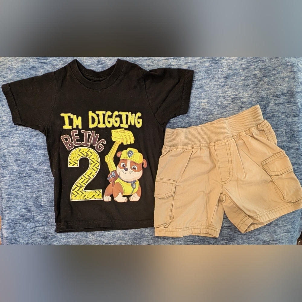 Toddler Two-Piece Set in Black and Tan
